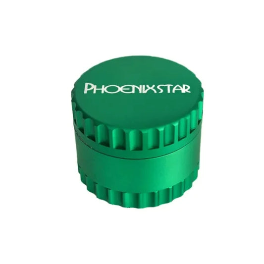phoenix star 50mm aluminium herb grinder 4 piece with saw teeth for fine grinding