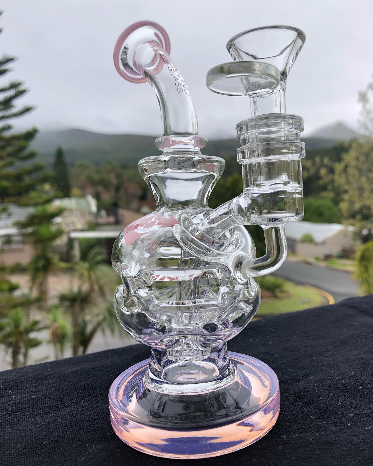 Pink Grav Recycler Bong