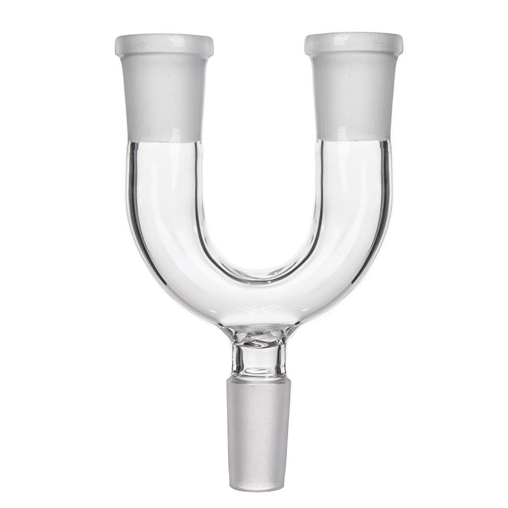 Clear Glass Y Dual Bowl Adapter Bong Attachment – Two Joint Splitter Water Pipe Accessory