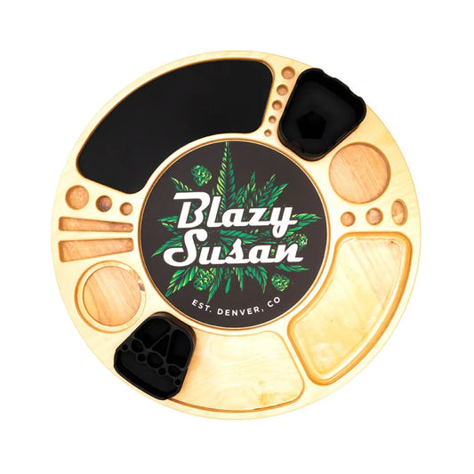 Blazy Susan Wood Spining Rolling Tray