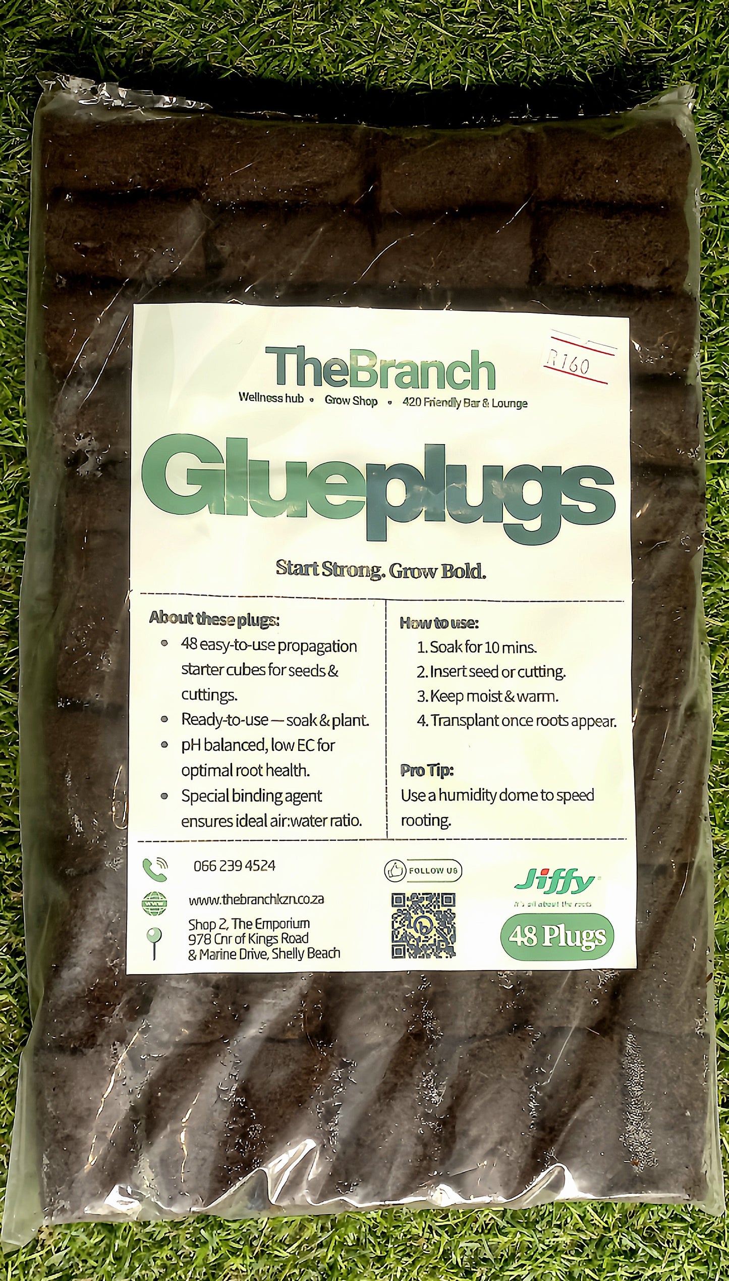 Glue Plugs 48 pack for hydroponic seed starting and cutting propagation with optimal moisture retention and root development
