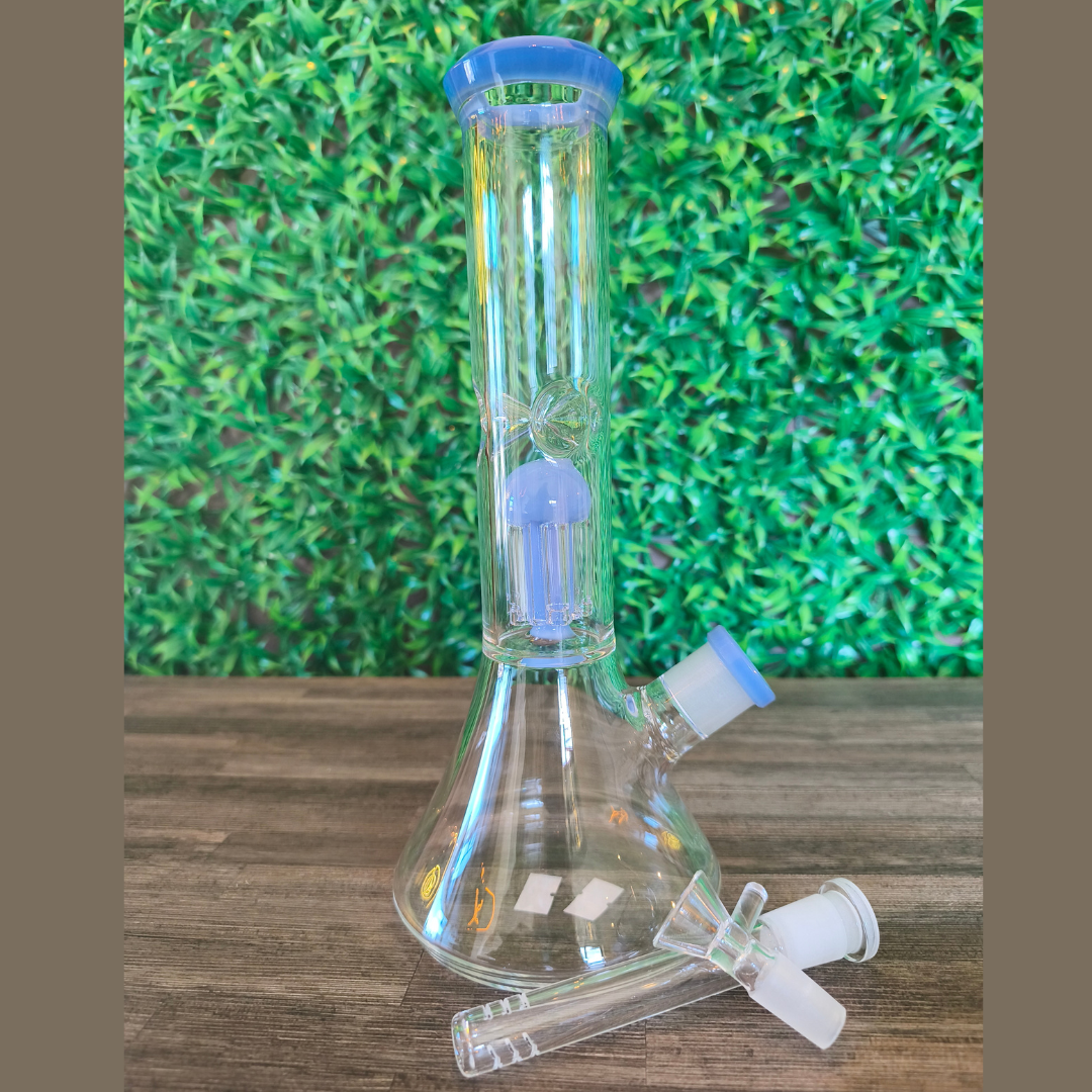 11” Glass Beaker Bong with 6-Arm Perc – Clear Calm