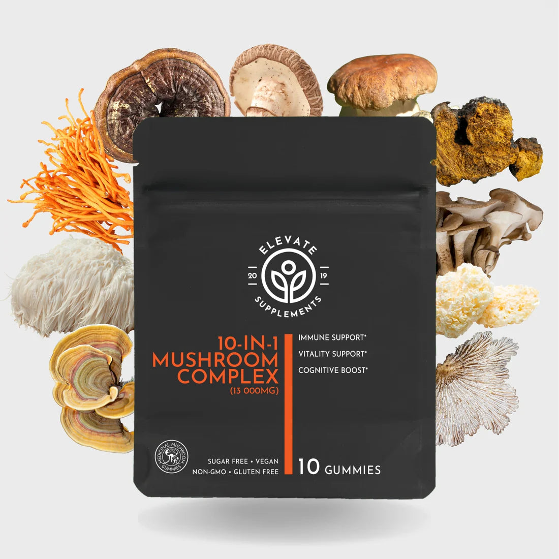 Elevate Supplements - 10-in-1 Mushroom Complex Gummies