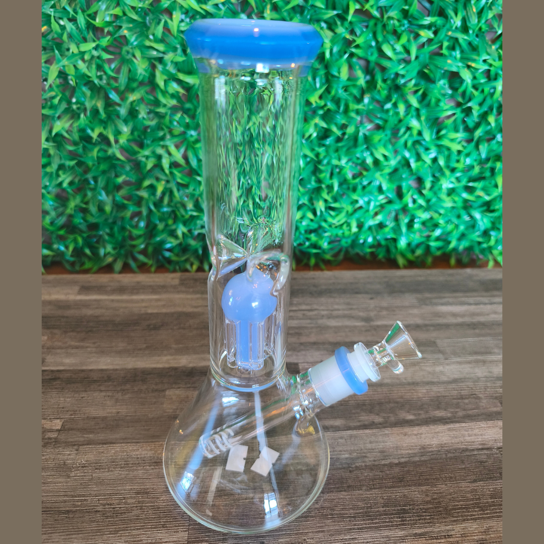 11” Glass Beaker Bong with 6-Arm Perc – Clear Calm