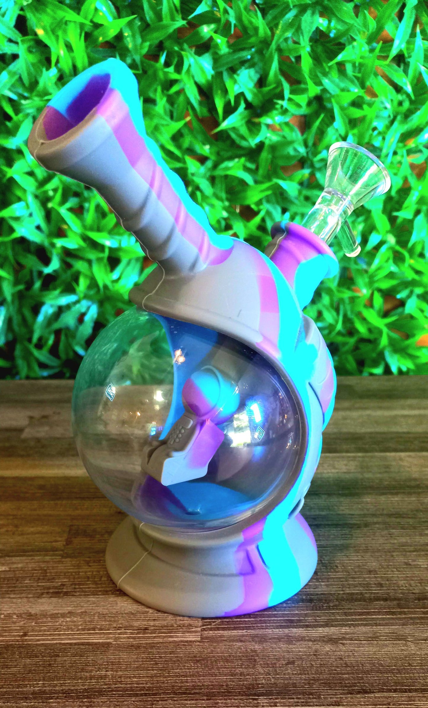 Astronaut Silicone and Glass Bong 17cm with 14mm male bowl