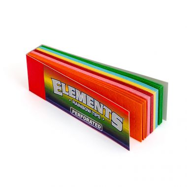 Elements Rainbow Perforated Filter Tips – Multicolour Rolling Tips Pack