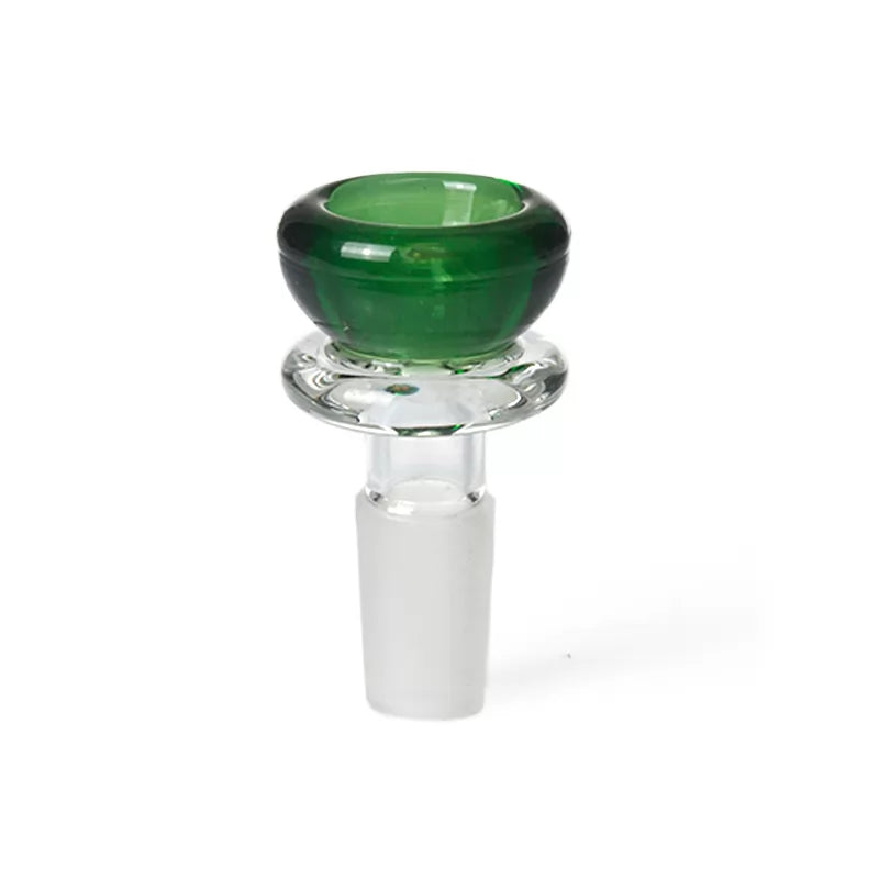 14mm Male Large Green Glass Bong Bowl Deep Wide Rim Borosilicate Herb Slide Replacement