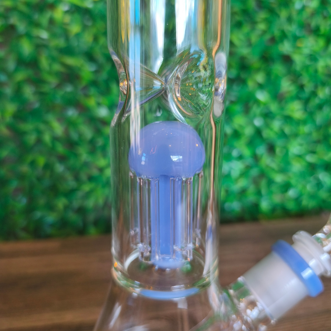 11” Glass Beaker Bong with 6-Arm Perc – Clear Calm