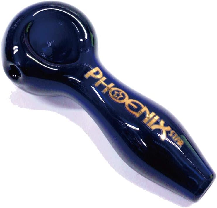 Phoenix Star Navy Blue Glass Spoon Hand Pipe – Solid Blue Borosilicate Herb Pipe