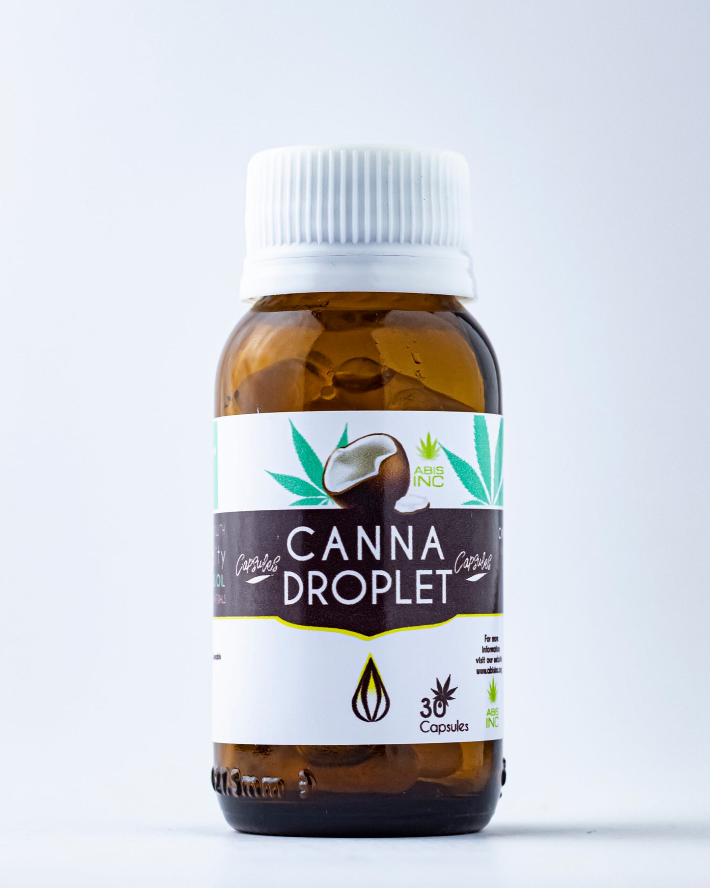 Canna Droplet Cannabis Capsules 30 Count – Amber Bottle, 20mg THC CBD Precise Dosing