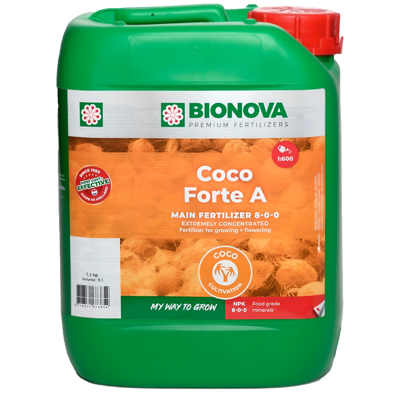 Bionova Coco Forte A 5L – NPK 8-0-0 Concentrated Coco Fertilizer Growing Flowering