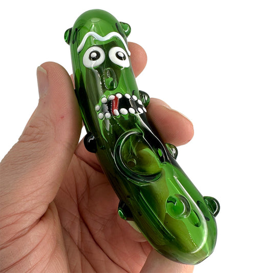 Pickle Rick Glass Hand Pipe