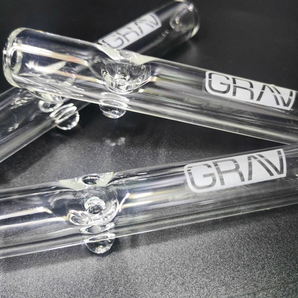 GRAV Steamroller Clear Glass Pipe – Borosilicate Hand Pipe with Carb Hole, Classic Design