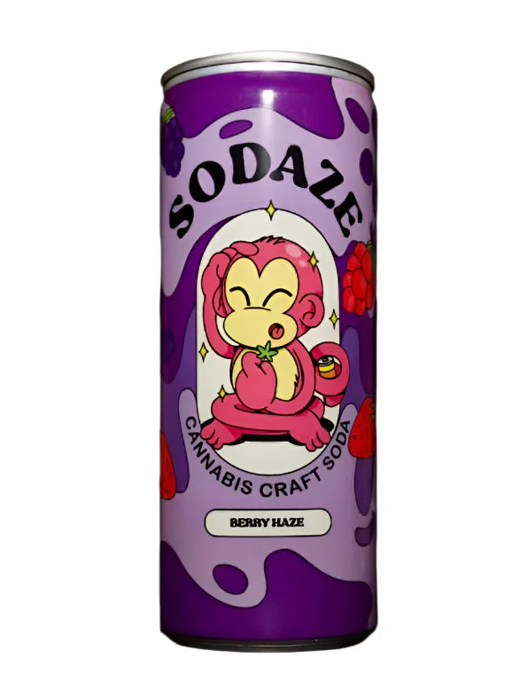 Sodaze Berry Haze Cannabis Craft Soda 250ml – Purple Can, Infused Berry Flavour Drink