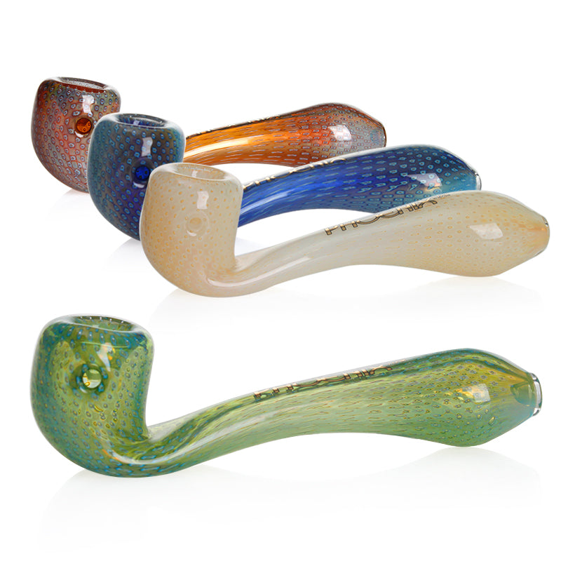 Phoenix Premium Bubble Trapped Glass Handpipes – Multi Colour Sherlock Pipe Collection