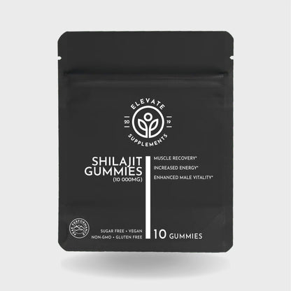 Elevate Shilajit Gummies with fulvic acid and essential minerals for energy, testosterone support and mental clarity