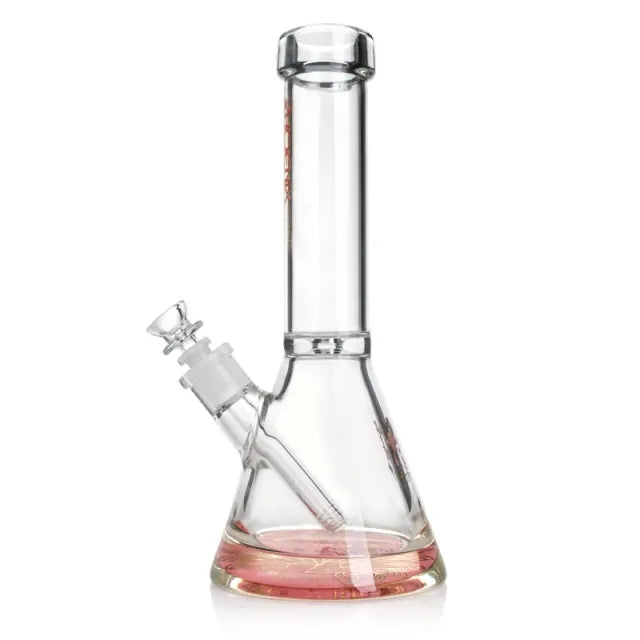 Phoenix Star 12-inch 9mm borosilicate glass beaker bong with round ice pinch, 18mm downstem and 14mm male bowl