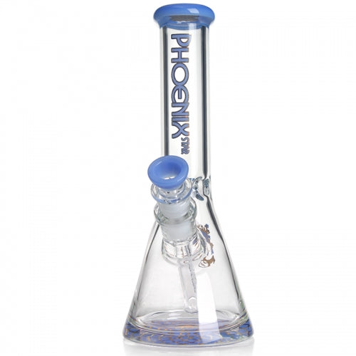 phoenix star 10 inch blue beaker bong with ice catcher and glass base for smooth filtration