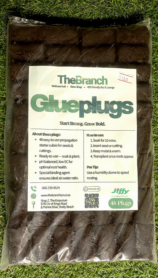 Glue Plugs 48 pack for hydroponic seed starting and cutting propagation with optimal moisture retention and root development