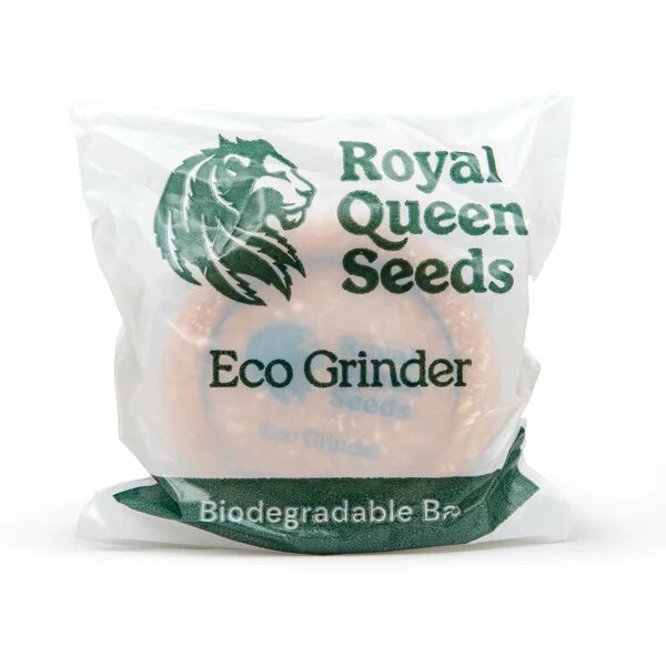 Royal Queen Seeds Eco Grinder packaging on a white background