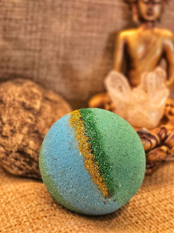 Crystal Bath Bombs with hidden crystal, nourishing oils and aromatherapy for a luxurious self-care soak