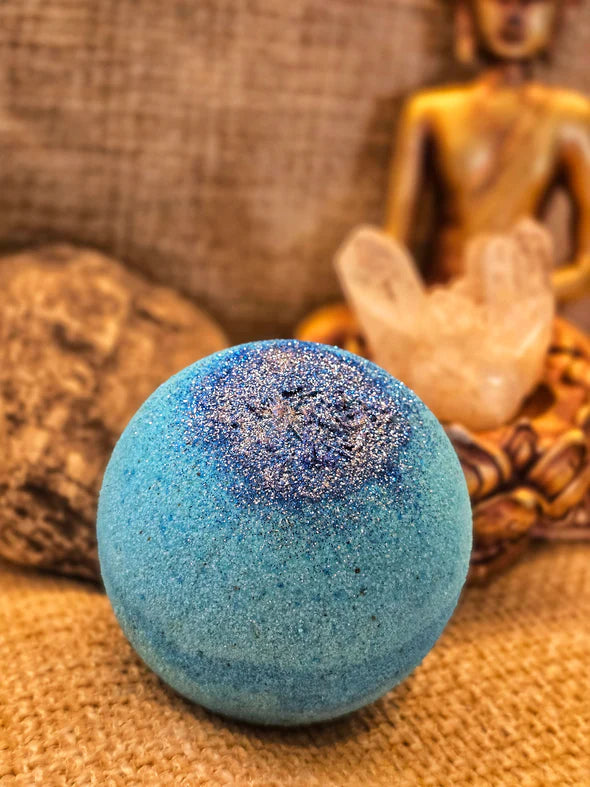 Crystal Bath Bombs with hidden crystal, nourishing oils and aromatherapy for a luxurious self-care soak