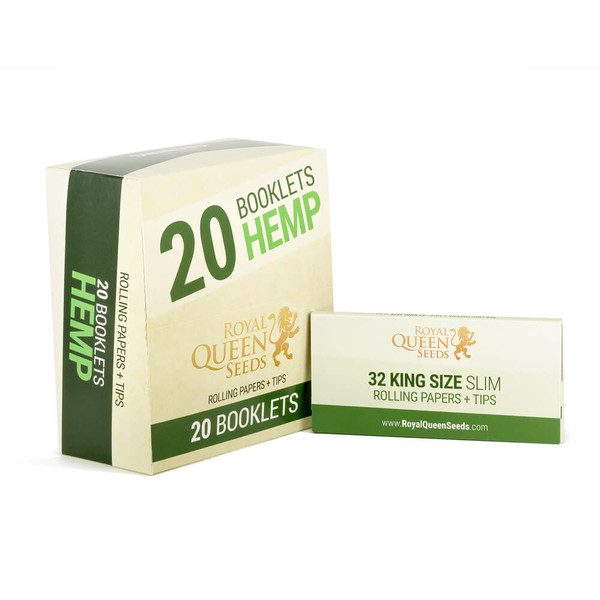 Royal Queen Seeds hemp rolling papers made from 100% natural hemp for ultra-thin slow burn and clean cannabis smoking experience